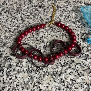 Elegant Burgundy Beaded Necklace